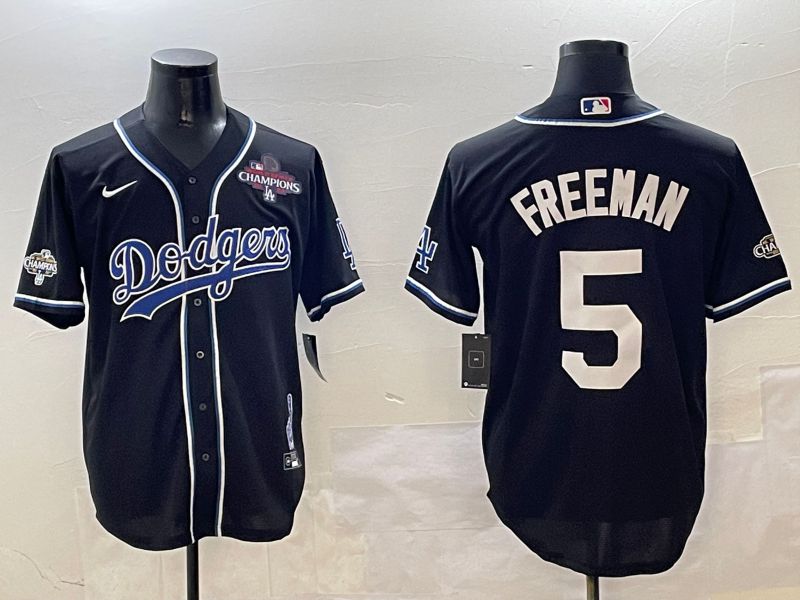 Men Los Angeles Dodgers #5 Freeman Black Fashion Game 2025 Nike MLB Jersey style 3062